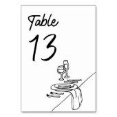 ミニマモダンリストの結婚ラグジュアリーの手描き テーブルナンバー (裏面)