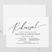 ミニマモダンリストの結婚リハーサルと夕食 招待状 (正面/裏面)