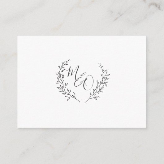 ミニマモダンリストの結婚ローレルの願い エンクロージャーカード (裏面)