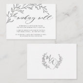 ミニマモダンリストの結婚ローレルの願い エンクロージャーカード (正面/裏面)
