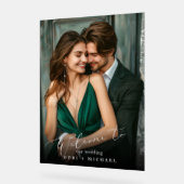 ミニマモダンリストの結婚写真へようこそ アクリルサイン (傾斜)