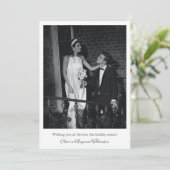 ミニマモダンリストの結婚写真グリーティングクリスマス シーズンカード (スタンド正面)