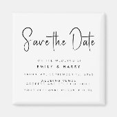 ミニマモダンリストの結婚式の日付を保存 マグネット (正面)