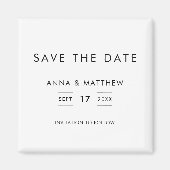 ミニマモダンリストの結婚式の日付を保存 マグネット (正面)