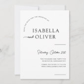 ミニマモダンリストの結婚式の日付を保存 招待状 (正面)