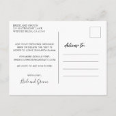 ミニマモダンリストの結婚式の日付を保存 案内ポストカード (裏面)
