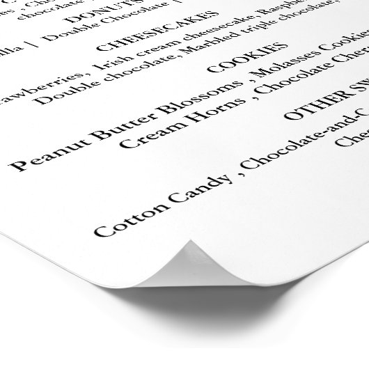 ミニマモダンリストの結婚甘いデザートのバー徴候 ポスター (角)