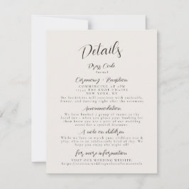 ミニマモダンリストの結婚詳細エンクロージャカード 招待状