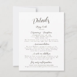 ミニマモダンリストの結婚詳細エンクロージャカード 招待状