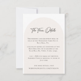 ミニマモダンリストの結婚詳細エンクロージャカード 招待状