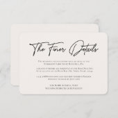 ミニマモダンリストの結婚詳細エンクロージャカード 招待状 (正面/裏面)