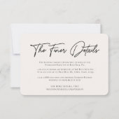 ミニマモダンリストの結婚詳細エンクロージャカード 招待状 (正面)