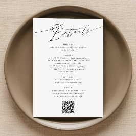 ミニマモダンリストの結婚詳細エンクロージャカード 招待状