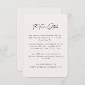 ミニマモダンリストの結婚詳細エンクロージャカード 招待状 (正面/裏面)