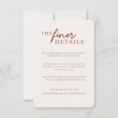 ミニマモダンリストの結婚詳細エンクロージャカード 招待状 (正面)