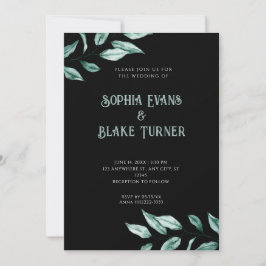 ミニマモダンリストの緑のブ結婚ラック 招待状