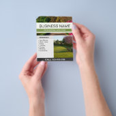 ミニマモダンリストの芝生気にと造園フライヤー チラシ (手)