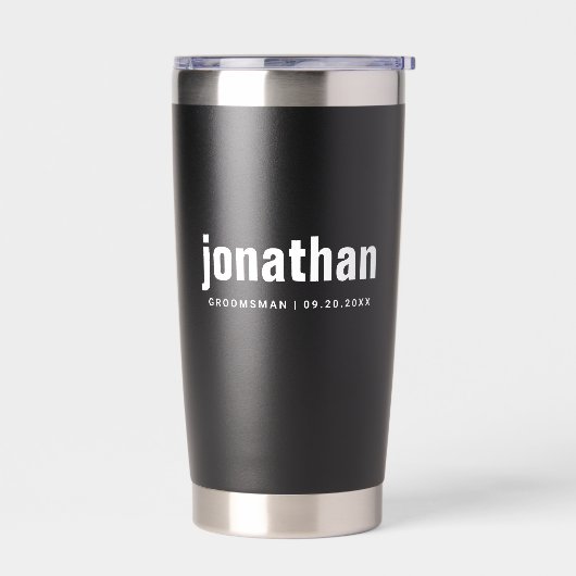 ミニマモダンリストの花婿介添人のgroomsmen彼のためのギフト 保温保冷タンブラー (左面)