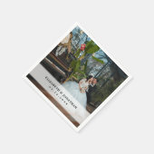 ミニマモダンリストの花嫁と花婿の写真結婚 スタンダードカクテルナプキン (角)