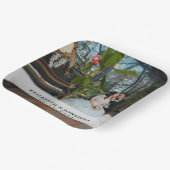 ミニマモダンリストの花嫁と花婿の写真結婚 ペーパープレート (傾斜あり)