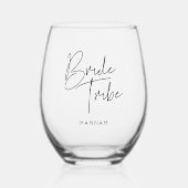 ミニマモダンリストの花嫁カスタム部族 ステムなしワイングラス (正面)