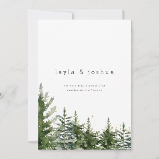 ミニマモダンリストの荒野パイン結婚ズ 招待状 (裏面)