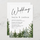 ミニマモダンリストの荒野パイン結婚ズ 招待状 (正面/裏面)