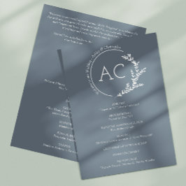 ミニマモダンリストの葉の石板グレ結婚ー プログラム