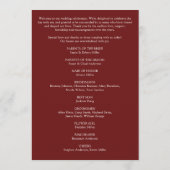 ミニマモダンリストの葉クリムゾンレッド結婚ズ プログラム (裏面)