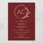 ミニマモダンリストの葉クリムゾンレッド結婚ズ プログラム (正面)