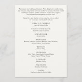 ミニマモダンリストの葉フレームソフトホワイト結婚ズ プログラム (裏面)