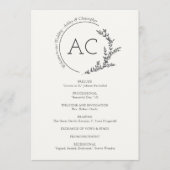 ミニマモダンリストの葉フレームソフトホワイト結婚ズ プログラム (正面)