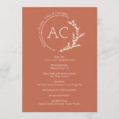 ミニマモダンリストの葉銅赤結婚色 プログラム (正面)