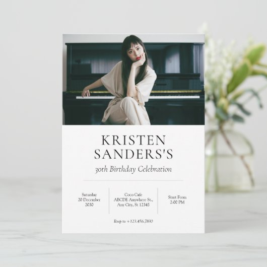 ミニマモダンリストの誕生日 招待状 (スタンド正面)