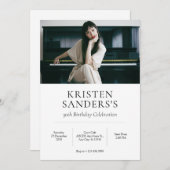 ミニマモダンリストの誕生日 招待状 (正面/裏面)