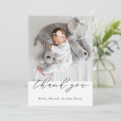 ミニマモダンリストの赤ちゃんシャワー写真 サンキューカード (スタンド正面)