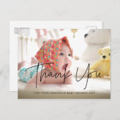 ミニマモダンリストの赤ちゃんシャワー感謝していユー ポストカード (正面/裏面)