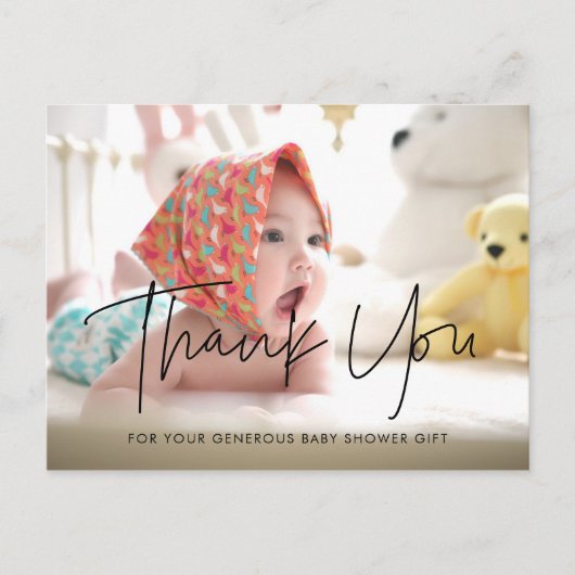 ミニマモダンリストの赤ちゃんシャワー感謝していユー ポストカード (正面)