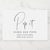 ミニマモダンリストの赤ちゃんシャワー特典 スパークリングワインラベル (シングルラベル)