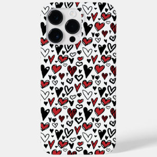 ミニマモダンリストの赤、黒、白のハート Case-Mate iPhone 14 PRO MAXケース