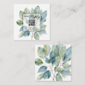 ミニマモダンリストの軟水色緑 エンクロージャーカード (正面/裏面)