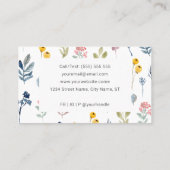 ミニマモダンリストの野生の花モノグラムの 名刺 (裏面)