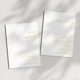 ミニマモダンリストの金ゴールドフォント全結婚体 招待状