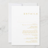 ミニマモダンリストの金ゴールドフォント全結婚体 招待状 (裏面)