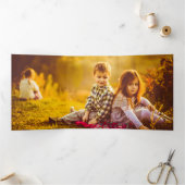 ミニマモダンリストの金ゴールドラインと写真 三つ折りカード (内部)