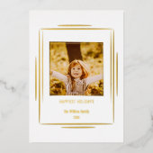 ミニマモダンリストの金ゴールドラインと写真 箔シーズンカード (正面)