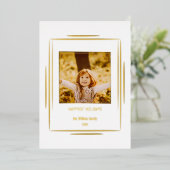 ミニマモダンリストの金ゴールドラインと写真 箔シーズンカード (立ち正面)