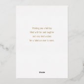 ミニマモダンリストの金ゴールドラインと写真 箔シーズンカード (裏面)