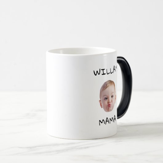 ミニマモダンリストの顔ベビーギフトの新しいママ モーフィングマグカップ (正面右)