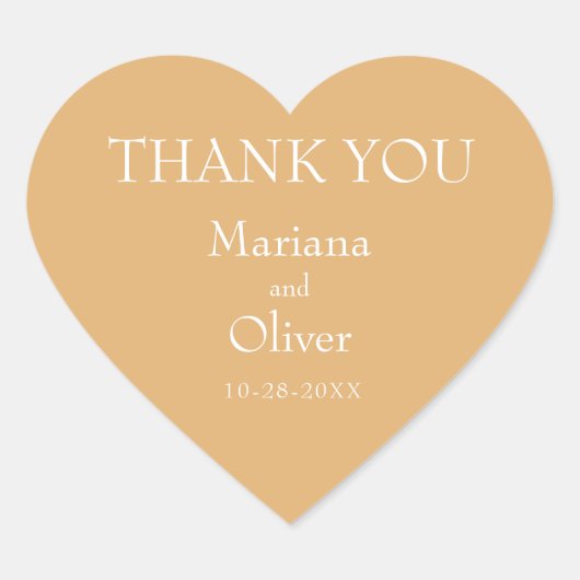 ミニマモダンリストの黄結婚色 ハートシール (正面)